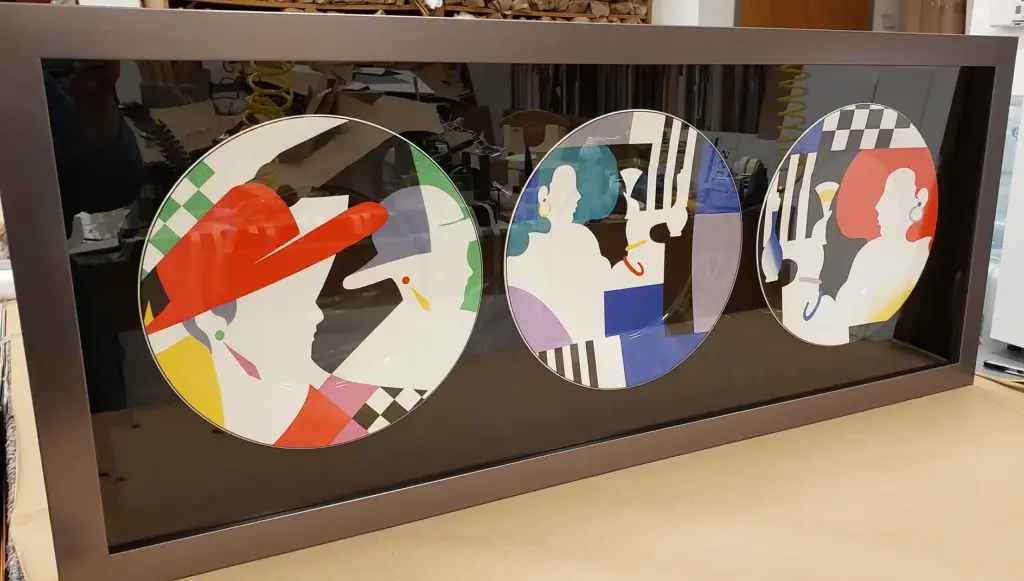 Pop culture print with 3 round images